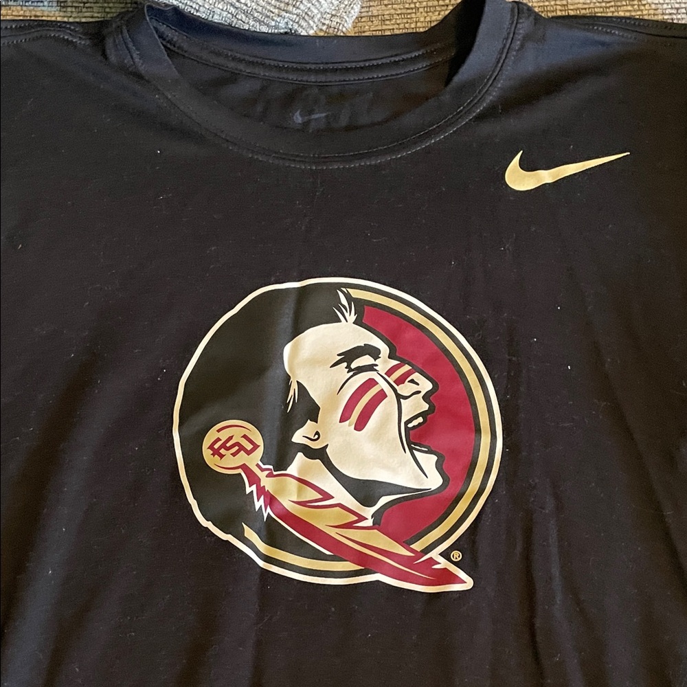 Nike Black Tee with Gold and Red Graphic